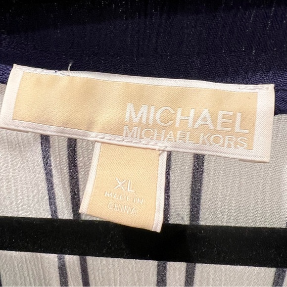 Michael Kors Navy & White Striped Tunic, Size XL - Picture 3 of 9